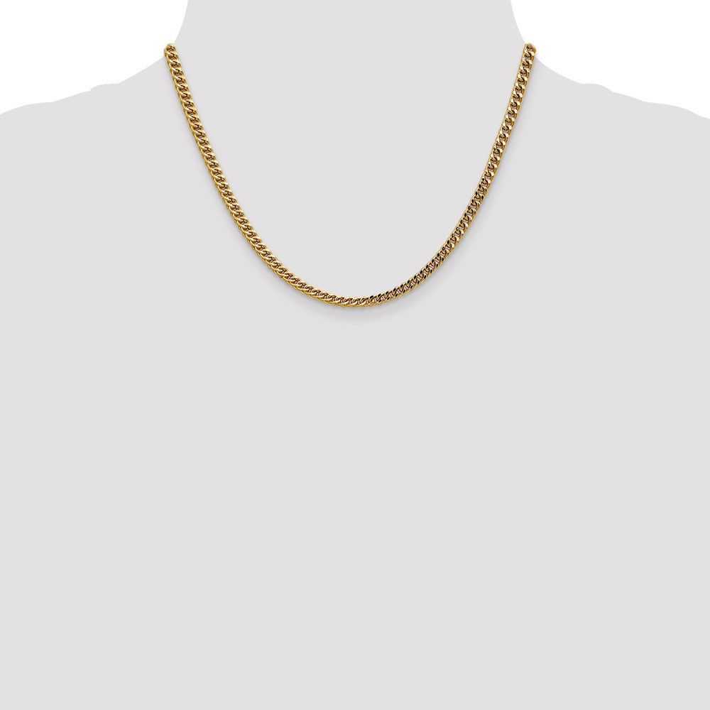 14K Gelbgold 3.7mm Halbmassiv Franco mit Fantasie Karabinerverschluss Halskette