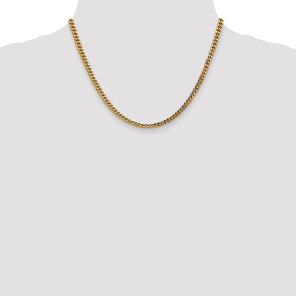 14K Gelbgold 3.7mm Halbmassiv Franco mit Fantasie Karabinerverschluss Halskette
