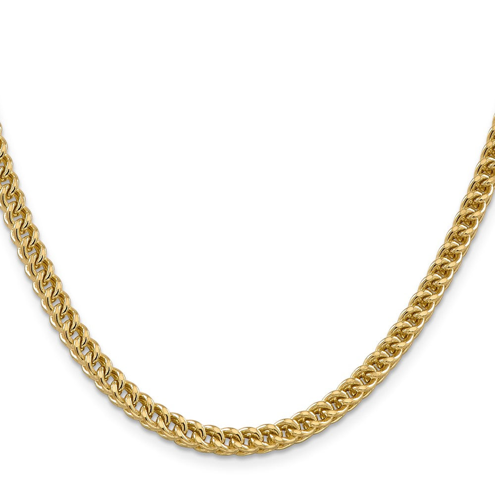 14K Gelbgold 4.5mm Halbmassiv Franco mit Fantasie Karabinerverschluss Halskette
