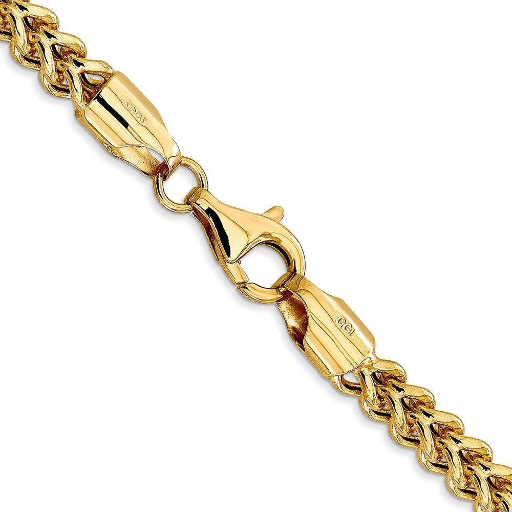 14K Gelbgold 4.5mm Halbmassiv Franco mit Fantasie Karabinerverschluss Halskette