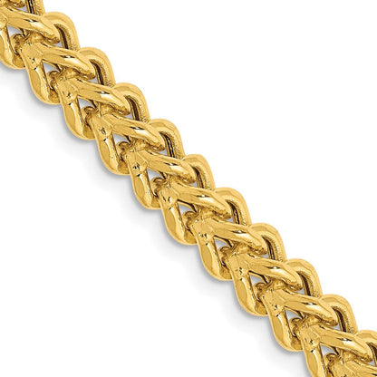 14K Gelbgold 4.5mm Halbmassiv Franco mit Fantasie Karabinerverschluss Halskette