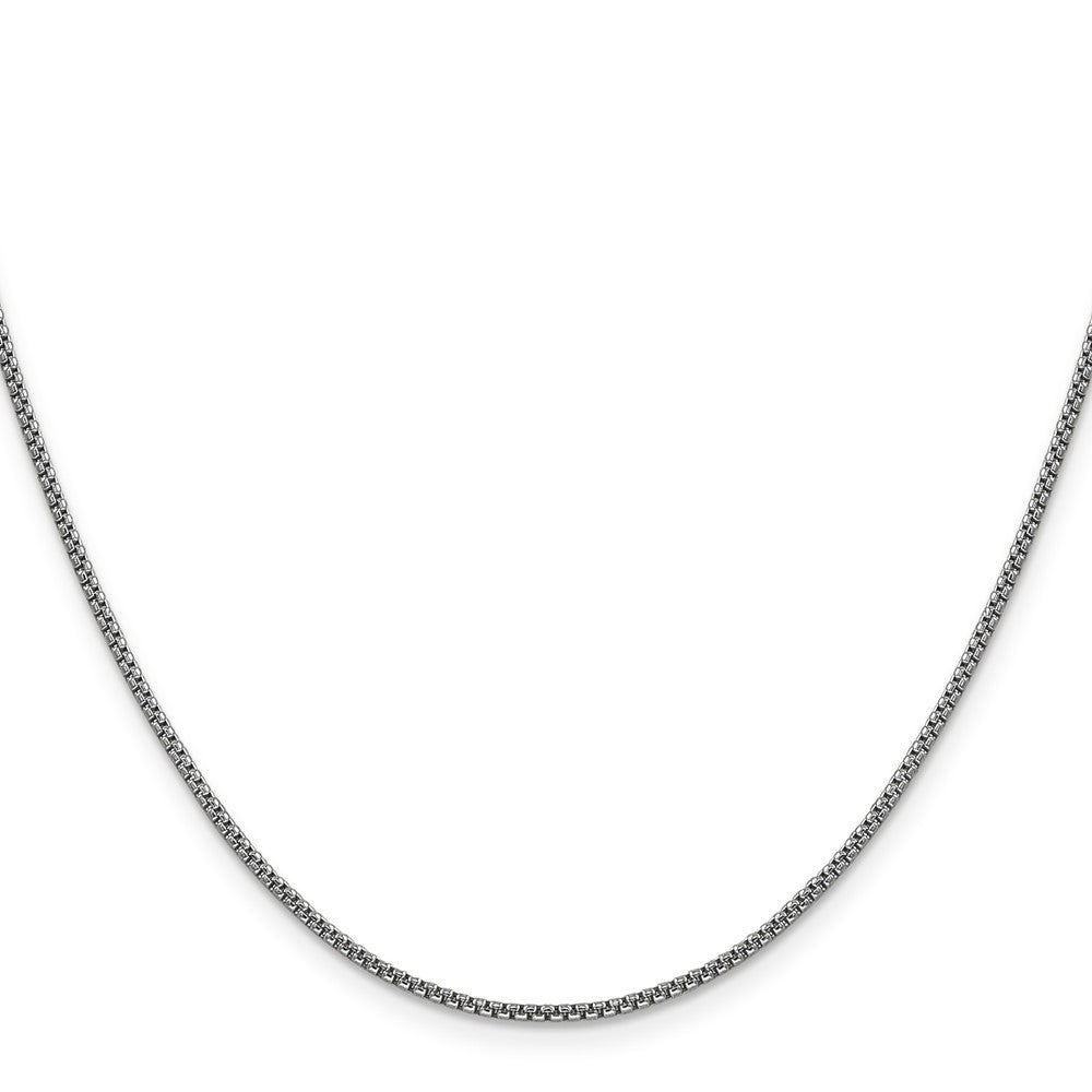 14K Weißgold 1.5mm Halbmassiv Rund Venezianer mit Karabinerverschluss Halskette