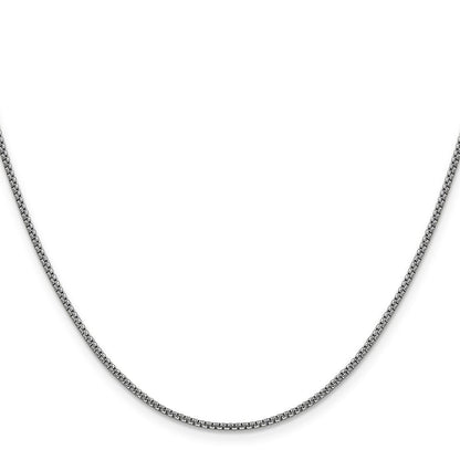 14K Weißgold 1.5mm Halbmassiv Rund Venezianer mit Karabinerverschluss Halskette