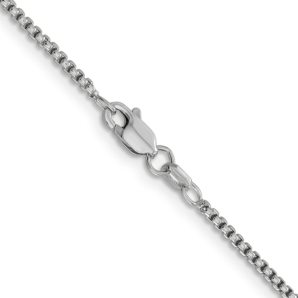 14K Weißgold 1.5mm Halbmassiv Rund Venezianer mit Karabinerverschluss Halskette