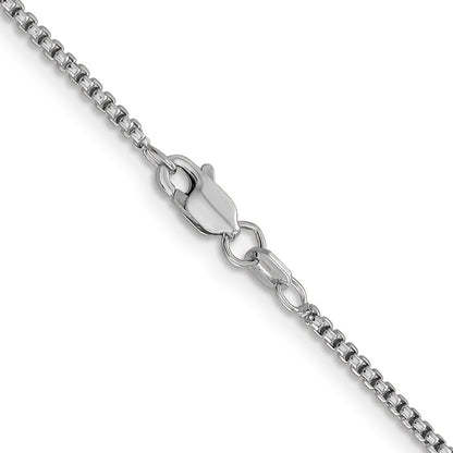 14K Weißgold 1.5mm Halbmassiv Rund Venezianer mit Karabinerverschluss Halskette