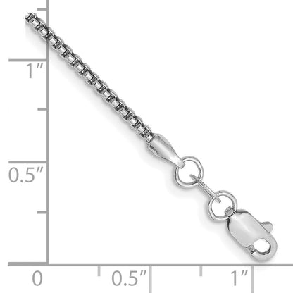 14K Weißgold 1.5mm Halbmassiv Rund Venezianer mit Karabinerverschluss Gliederarmband