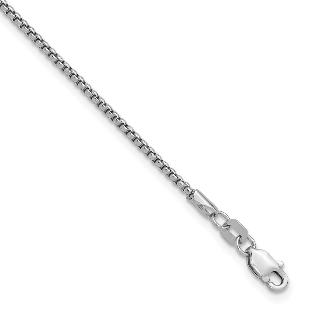 14K Weißgold 1.5mm Halbmassiv Rund Venezianer mit Karabinerverschluss Gliederarmband