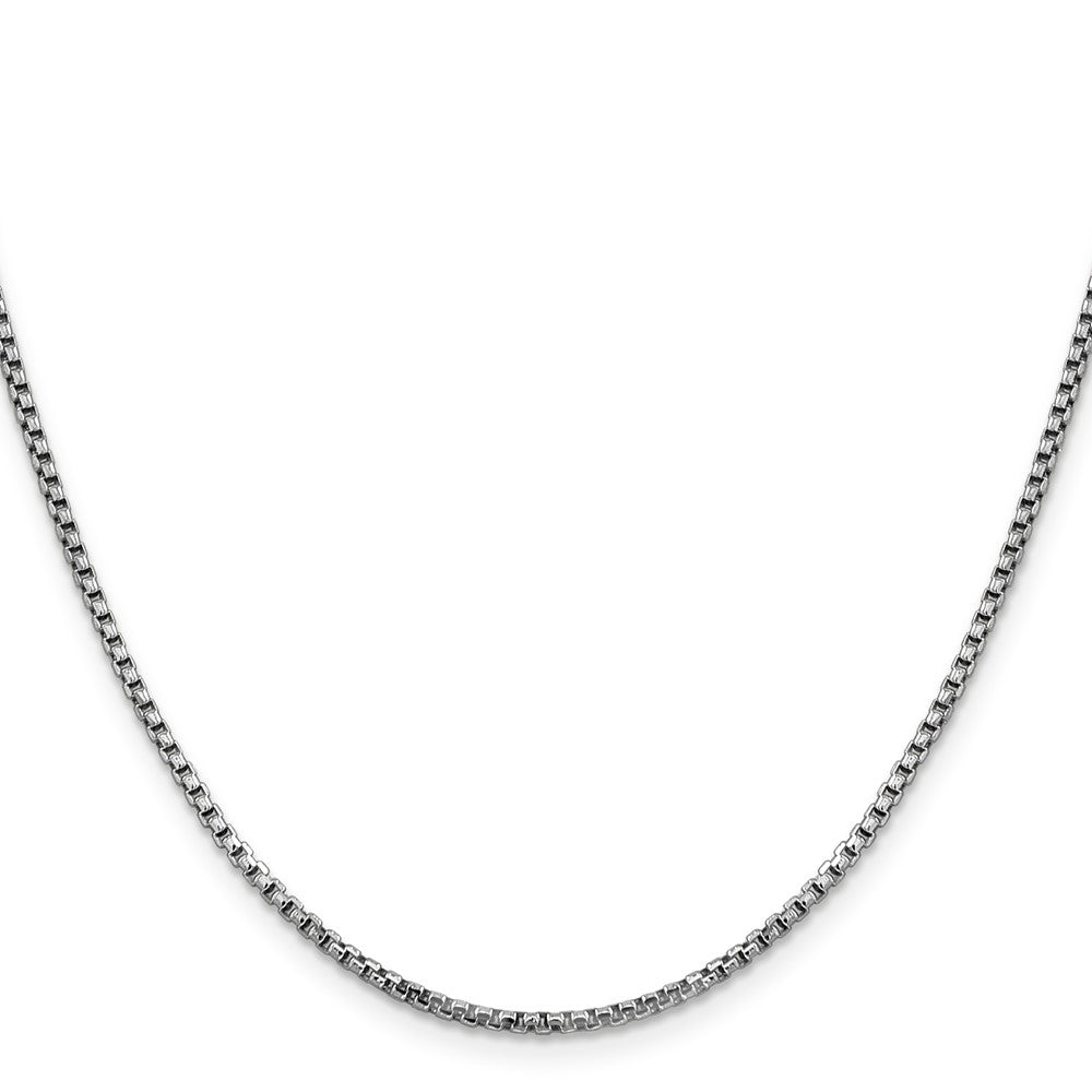 14K Weißgold 1.75mm Halbmassiv Rund Venezianer mit Karabinerverschluss Halskette