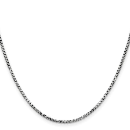 14K Weißgold 1.75mm Halbmassiv Rund Venezianer mit Karabinerverschluss Halskette