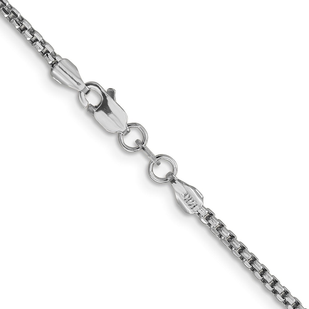 14K Weißgold 1.75mm Halbmassiv Rund Venezianer mit Karabinerverschluss Halskette