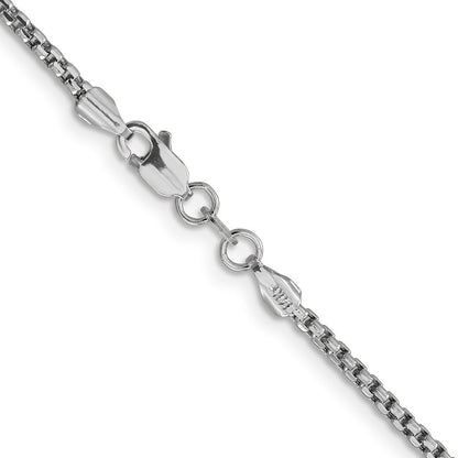 14K Weißgold 1.75mm Halbmassiv Rund Venezianer mit Karabinerverschluss Halskette