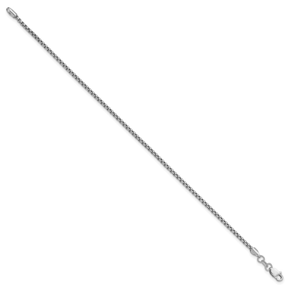 14K Weißgold 1.75mm Halbmassiv Rund Venezianer mit Karabinerverschluss Gliederarmband