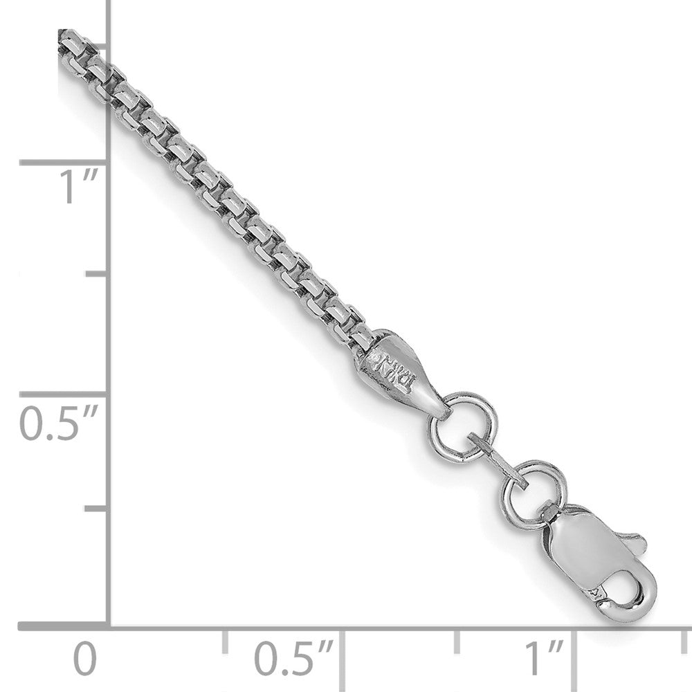 14K Weißgold 1.75mm Halbmassiv Rund Venezianer mit Karabinerverschluss Gliederarmband