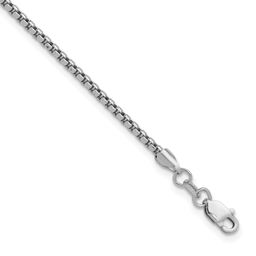 14K Weißgold 1.75mm Halbmassiv Rund Venezianer mit Karabinerverschluss Gliederarmband