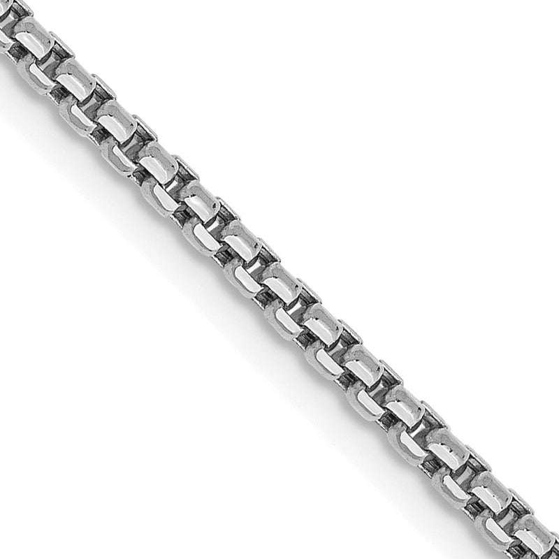 14K Weißgold 1.75mm Halbmassiv Rund Venezianer mit Karabinerverschluss Halskette