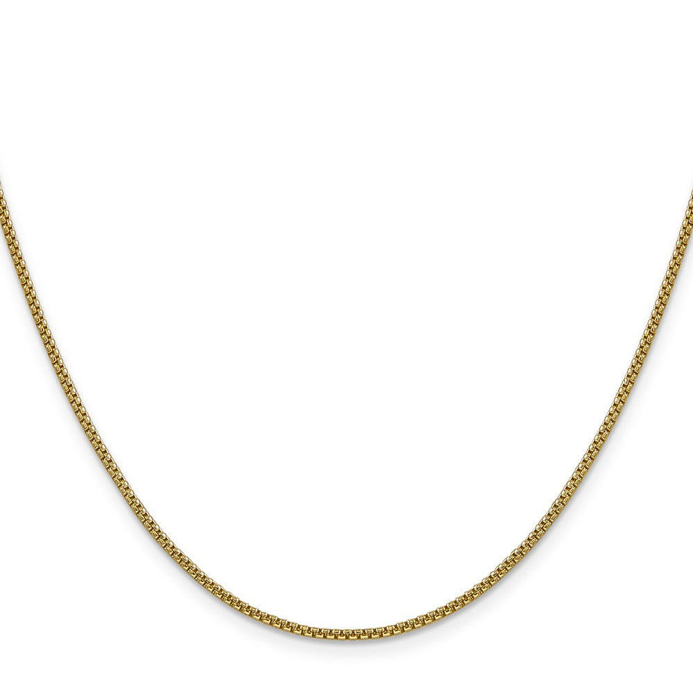 14K Gelbgold 1.5mm Halbmassiv Rund Venezianer mit Karabinerverschluss Halskette