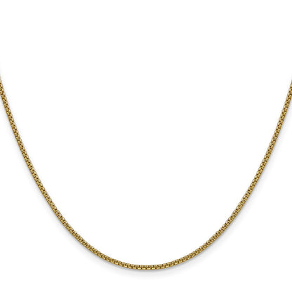 14K Gelbgold 1.5mm Halbmassiv Rund Venezianer mit Karabinerverschluss Halskette