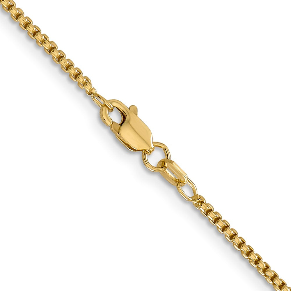 14K Gelbgold 1.5mm Halbmassiv Rund Venezianer mit Karabinerverschluss Halskette