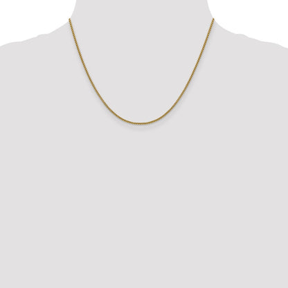 14K Gelbgold 1.5mm Halbmassiv Rund Venezianer mit Karabinerverschluss Halskette