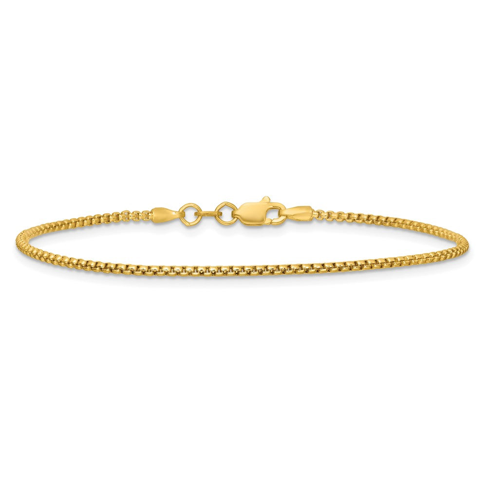 14K Gelbgold 1.5mm Halbmassiv Rund Venezianer mit Karabinerverschluss Gliederarmband