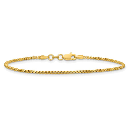 14K Gelbgold 1.5mm Halbmassiv Rund Venezianer mit Karabinerverschluss Gliederarmband