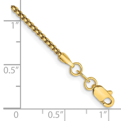 14K Gelbgold 1.5mm Halbmassiv Rund Venezianer mit Karabinerverschluss Gliederarmband