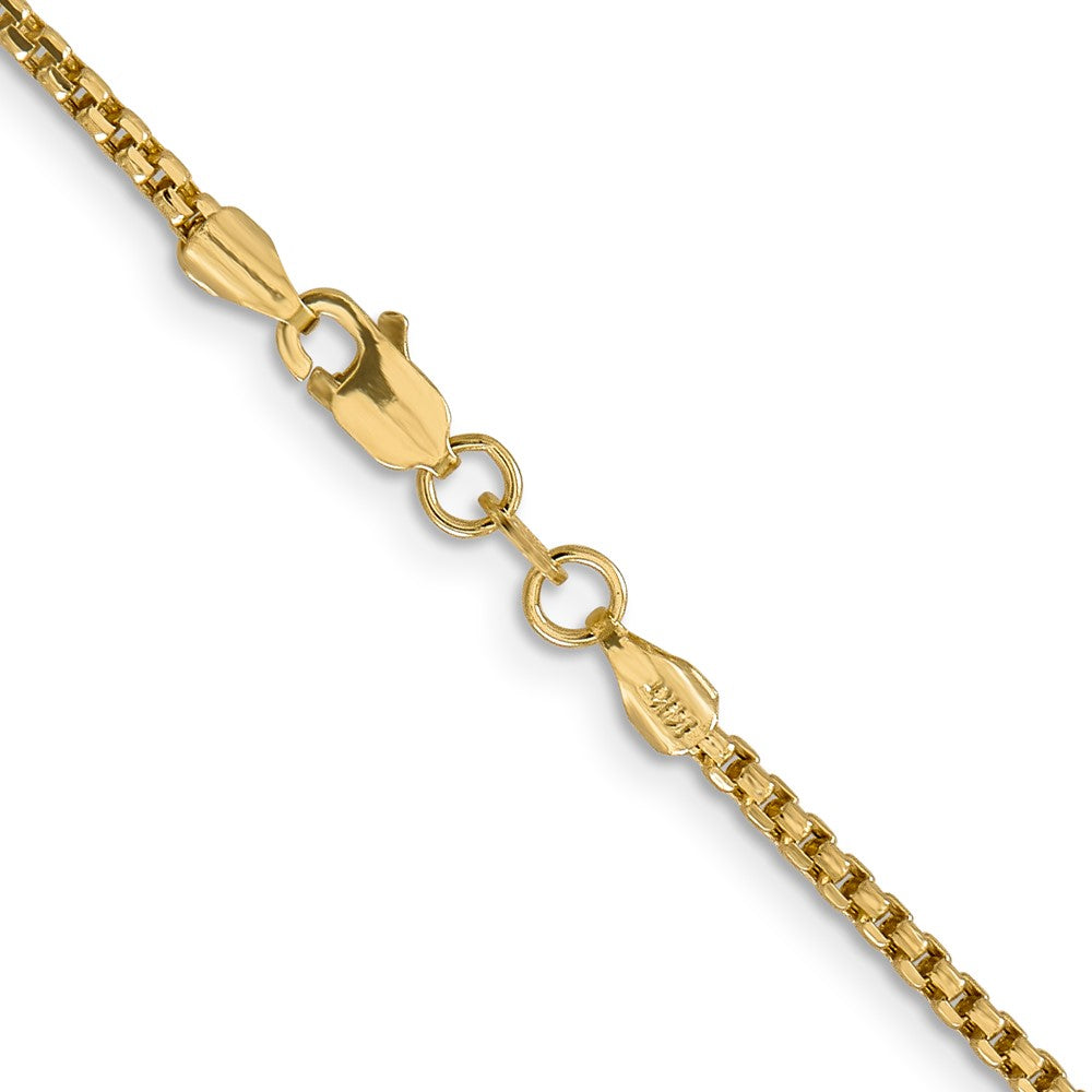 14K Gelbgold 1.75mm Halbmassiv Rund Venezianer mit Karabinerverschluss Halskette