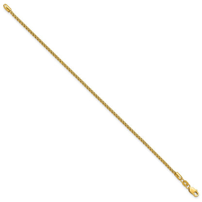 14K Gelbgold 1.75mm Halbmassiv Rund Venezianer mit Karabinerverschluss Gliederarmband
