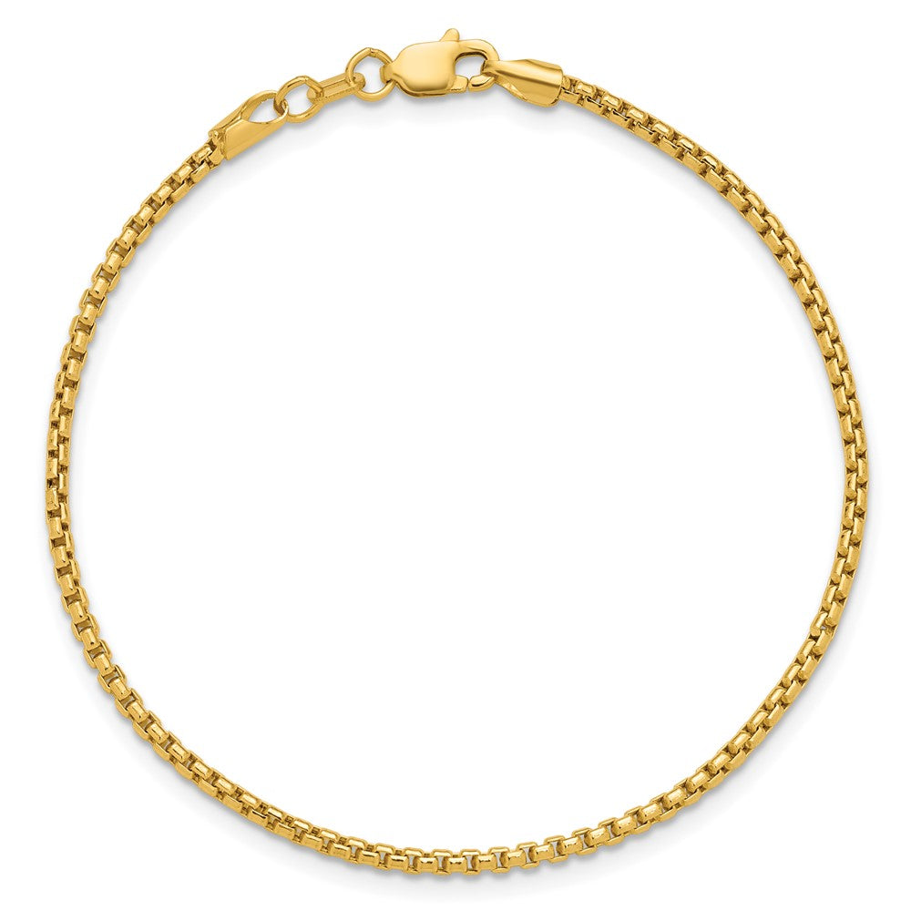 14K Gelbgold 1.75mm Halbmassiv Rund Venezianer mit Karabinerverschluss Gliederarmband