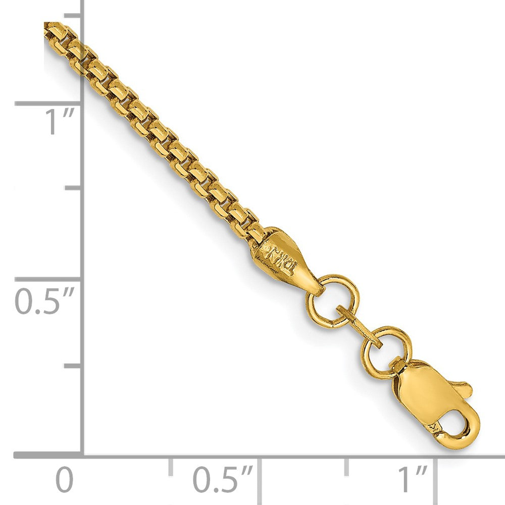 14K Gelbgold 1.75mm Halbmassiv Rund Venezianer mit Karabinerverschluss Gliederarmband