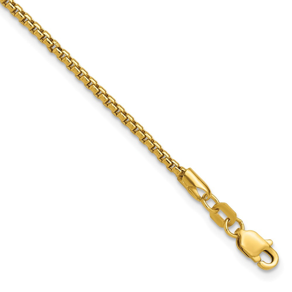 14K Gelbgold 1.75mm Halbmassiv Rund Venezianer mit Karabinerverschluss Gliederarmband
