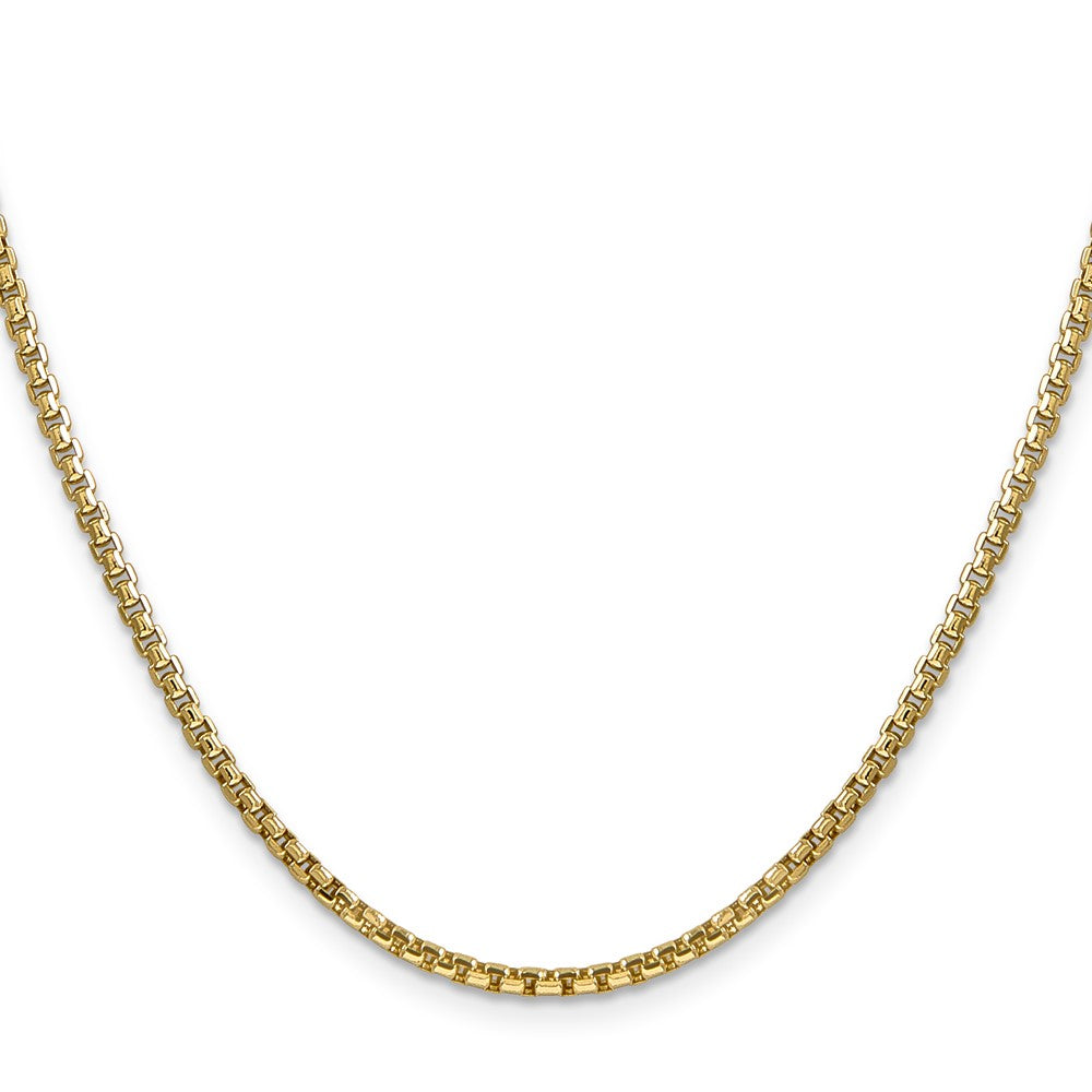 14K Gelbgold 2.45mm Halbmassiv Rund Venezianer mit Karabinerverschluss Halskette