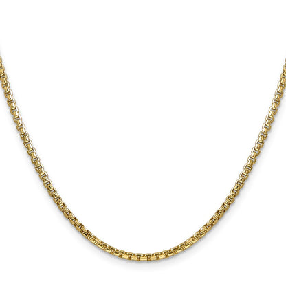 14K Gelbgold 2.45mm Halbmassiv Rund Venezianer mit Karabinerverschluss Halskette