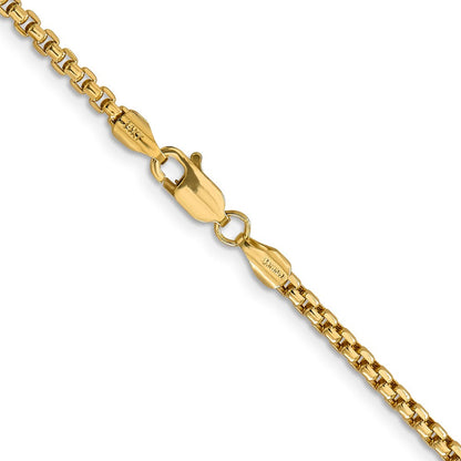 14K Gelbgold 2.45mm Halbmassiv Rund Venezianer mit Karabinerverschluss Halskette