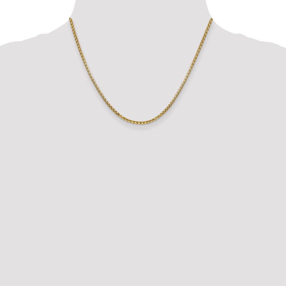 14K Gelbgold 2.45mm Halbmassiv Rund Venezianer mit Karabinerverschluss Halskette
