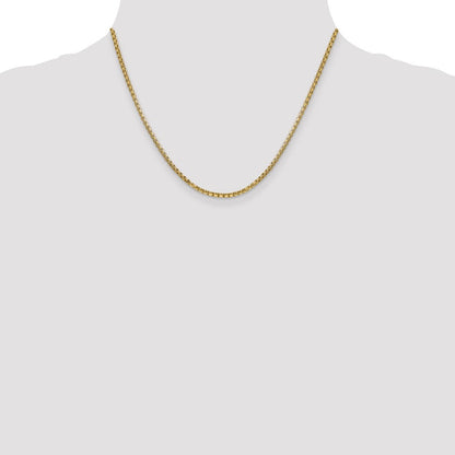 14K Gelbgold 2.45mm Halbmassiv Rund Venezianer mit Karabinerverschluss Halskette