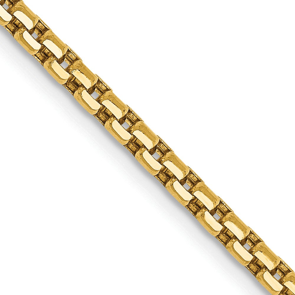 14K Gelbgold 2.45mm Halbmassiv Rund Venezianer mit Karabinerverschluss Halskette