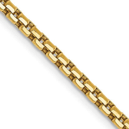 14K Gelbgold 2.45mm Halbmassiv Rund Venezianer mit Karabinerverschluss Halskette