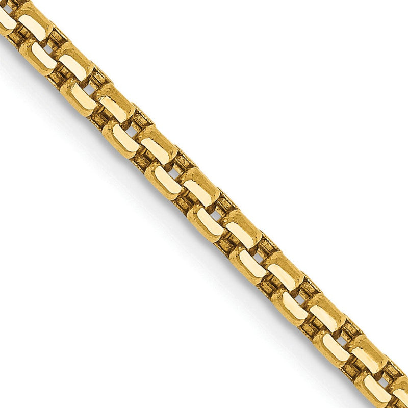 14K Gelbgold 2.45mm Halbmassiv Rund Venezianer mit Karabinerverschluss Halskette
