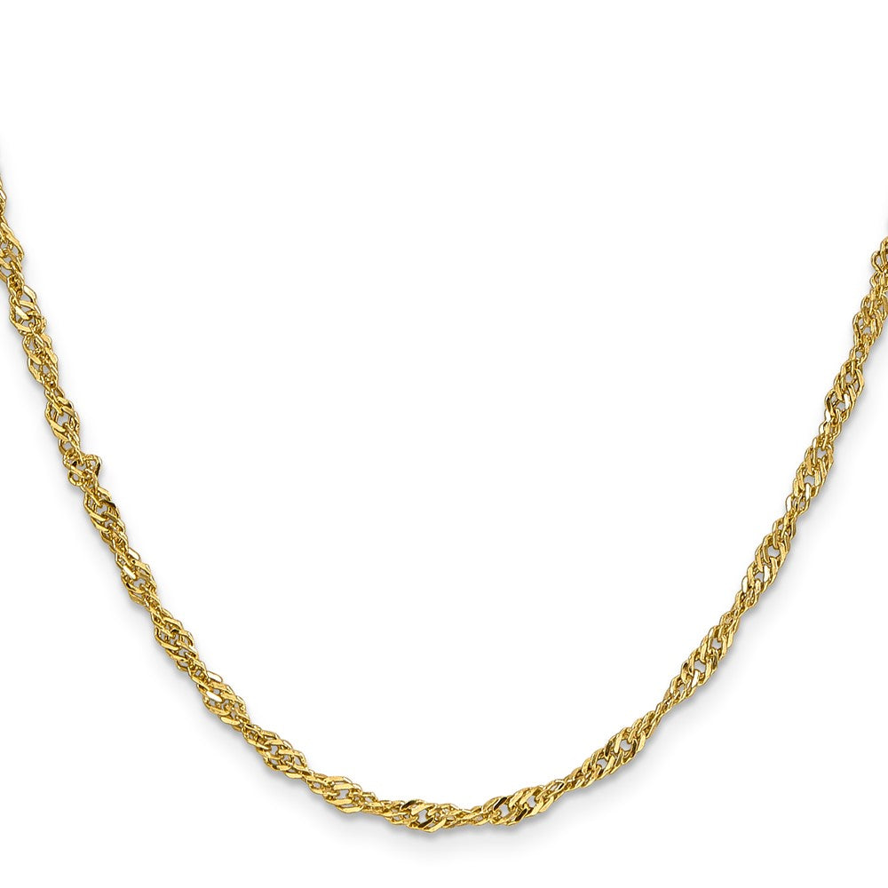14K Gelbgold 2.75mm Leicht Singapurkette mit Karabinerverschluss Halskette