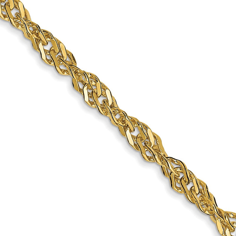 14K Gelbgold 2.75mm Leicht Singapurkette mit Karabinerverschluss Halskette