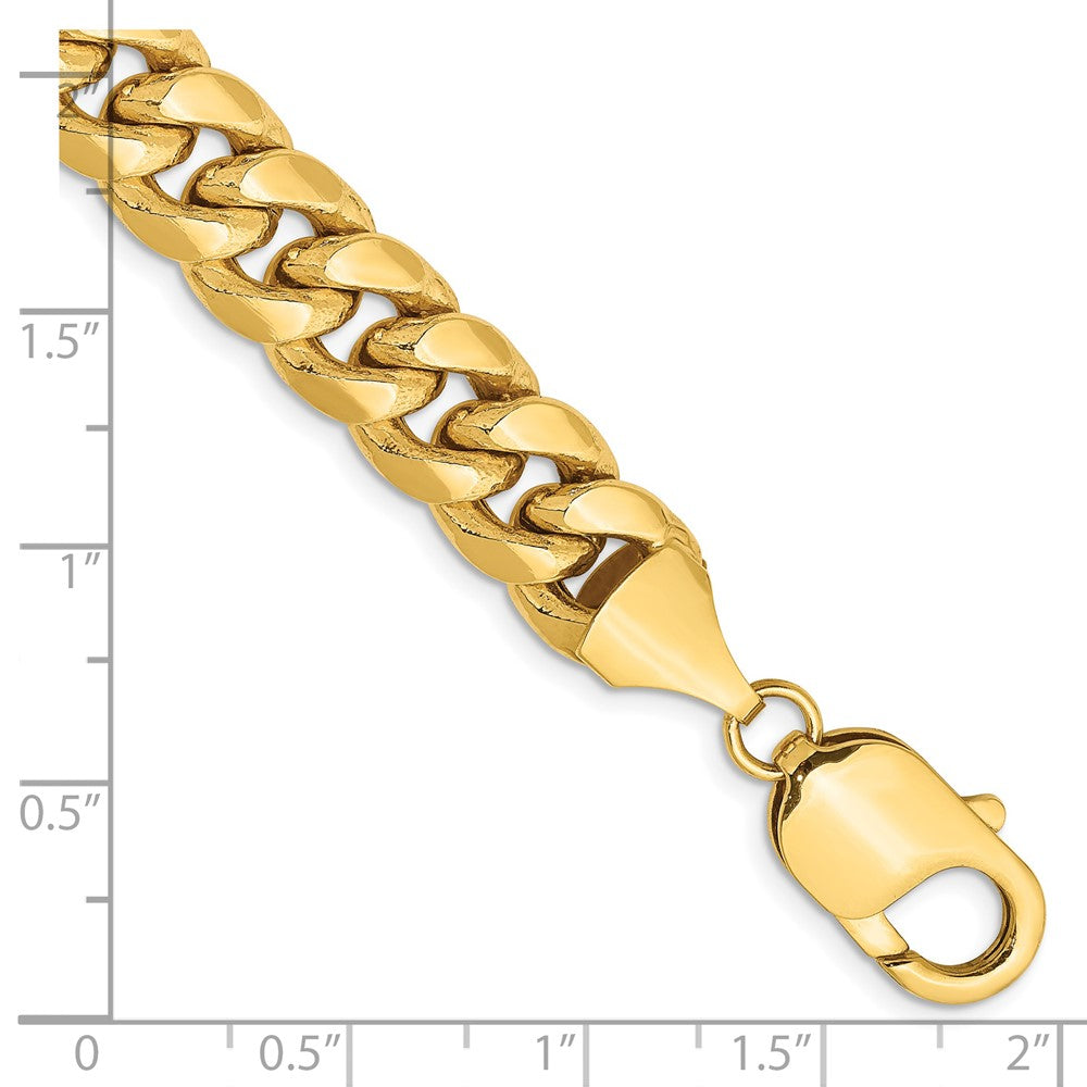 14K Gelbgold 9.3mm Halbmassiv Miami Kubanisch mit Karabinerverschluss Gliederarmband