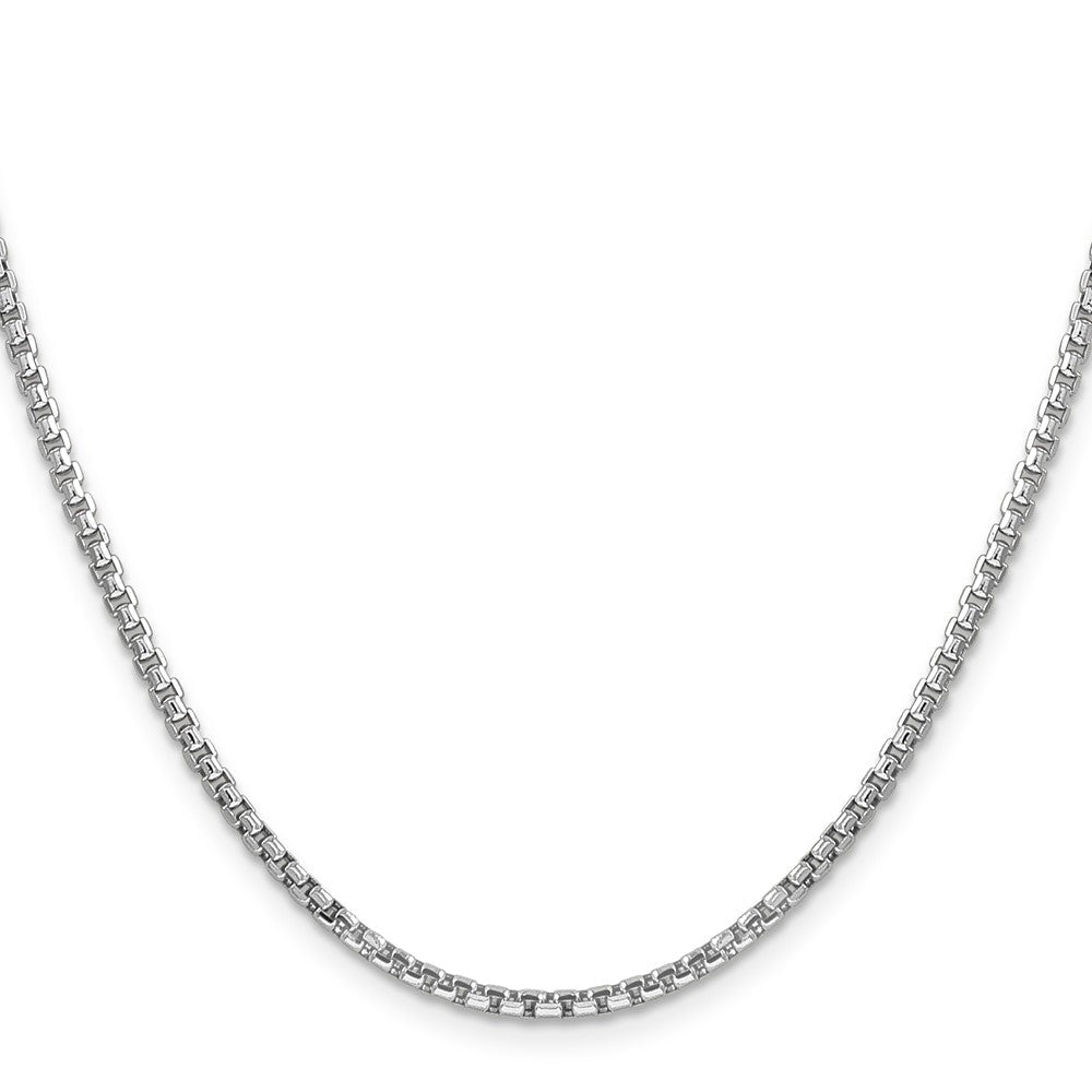 14K Weißgold 2.45mm Halbmassiv Rund Venezianer mit Karabinerverschluss Halskette