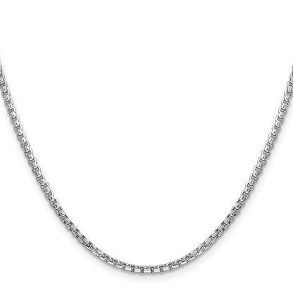 14K Weißgold 2.45mm Halbmassiv Rund Venezianer mit Karabinerverschluss Halskette