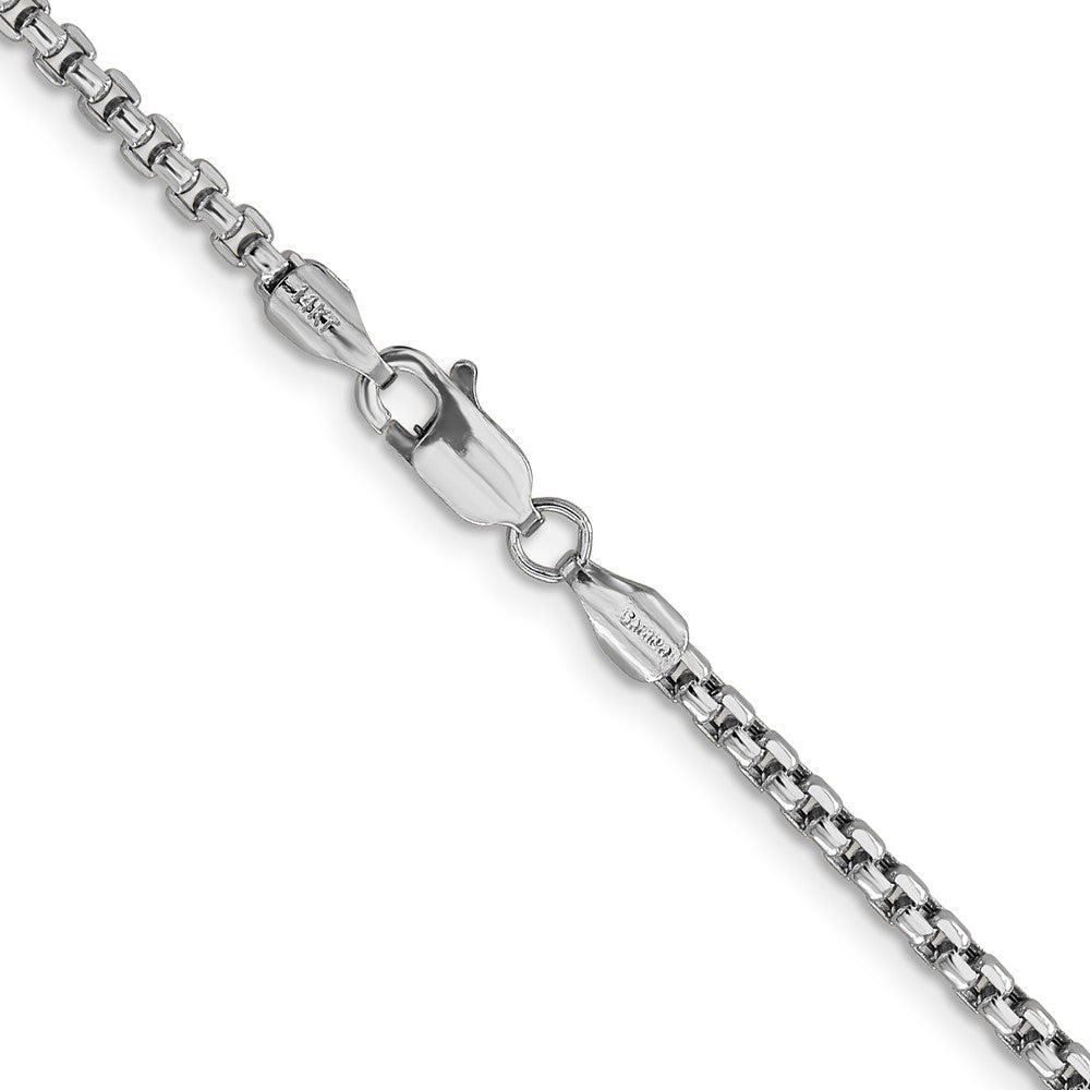 14K Weißgold 2.45mm Halbmassiv Rund Venezianer mit Karabinerverschluss Halskette
