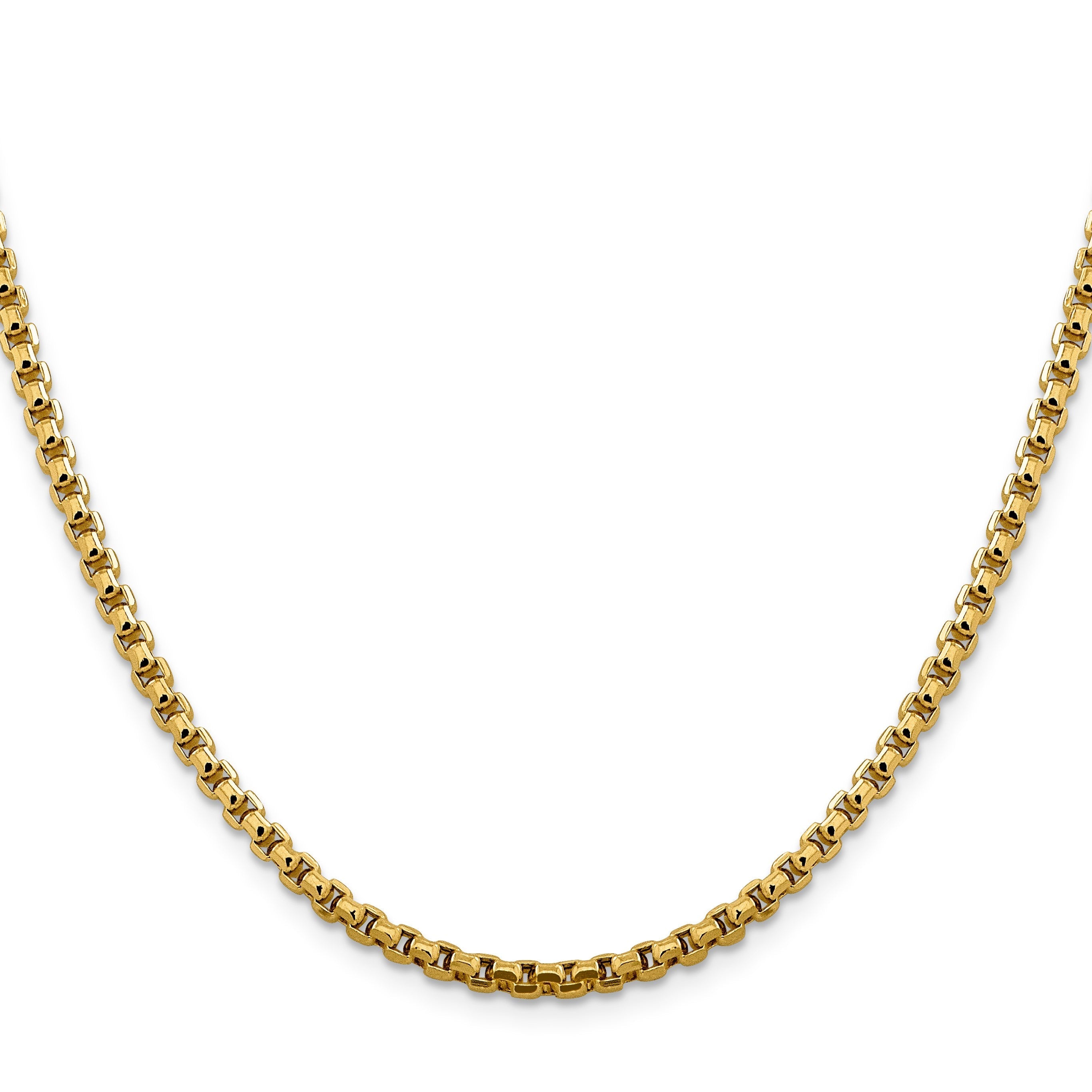 14K Gelbgold 3.6mm Halbmassiv Rund Venezianer mit Karabinerverschluss Halskette