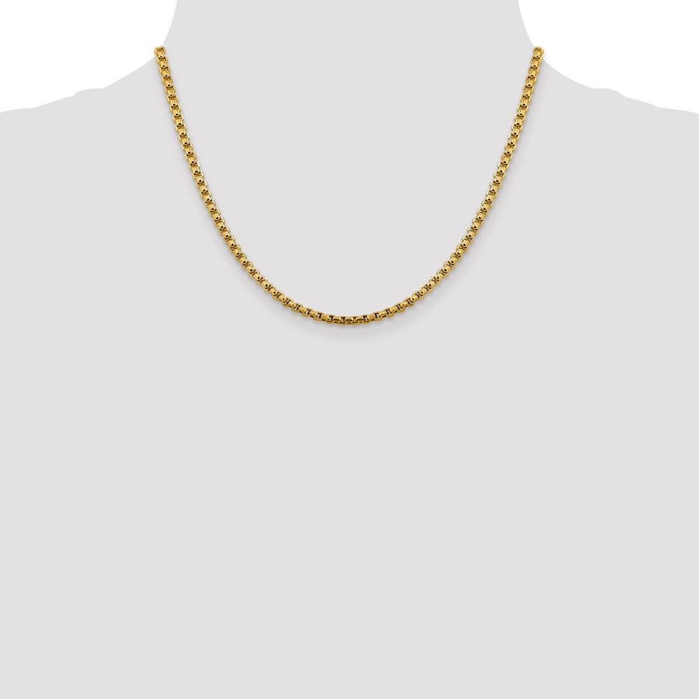 14K Gelbgold 3.6mm Halbmassiv Rund Venezianer mit Karabinerverschluss Halskette
