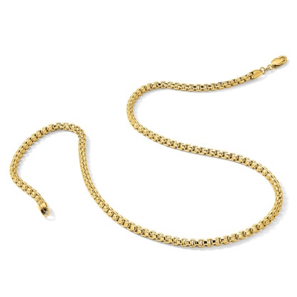 14K Gelbgold 3.6mm Halbmassiv Rund Venezianer mit Karabinerverschluss Halskette