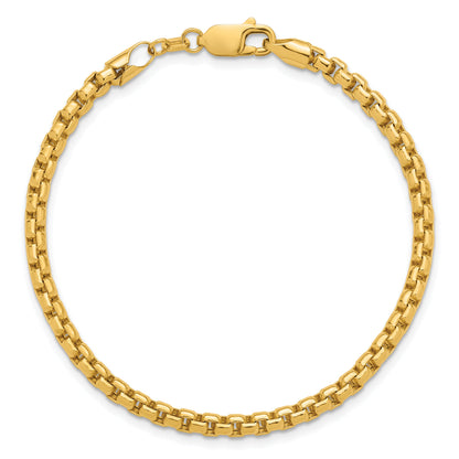 14K Gelbgold 3.6mm Halbmassiv Rund Venezianer mit Karabinerverschluss Gliederarmband