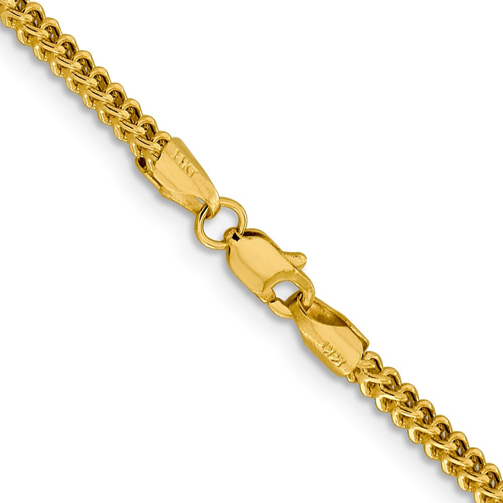 14K Gelbgold 2.2mm Halbmassiv Franco mit Karabinerverschluss Halskette